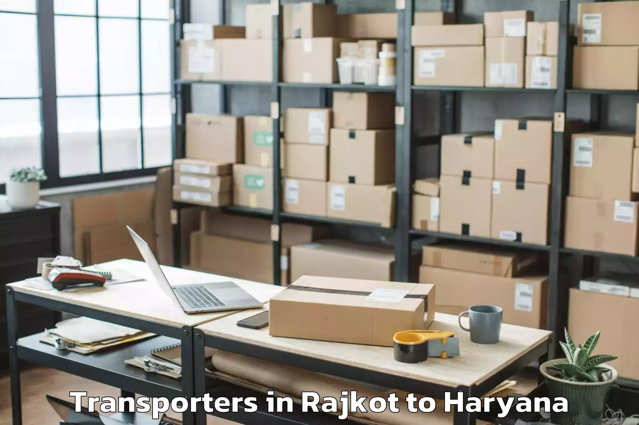 Book Rajkot to Abhilashi University Rohtak Transporters Online